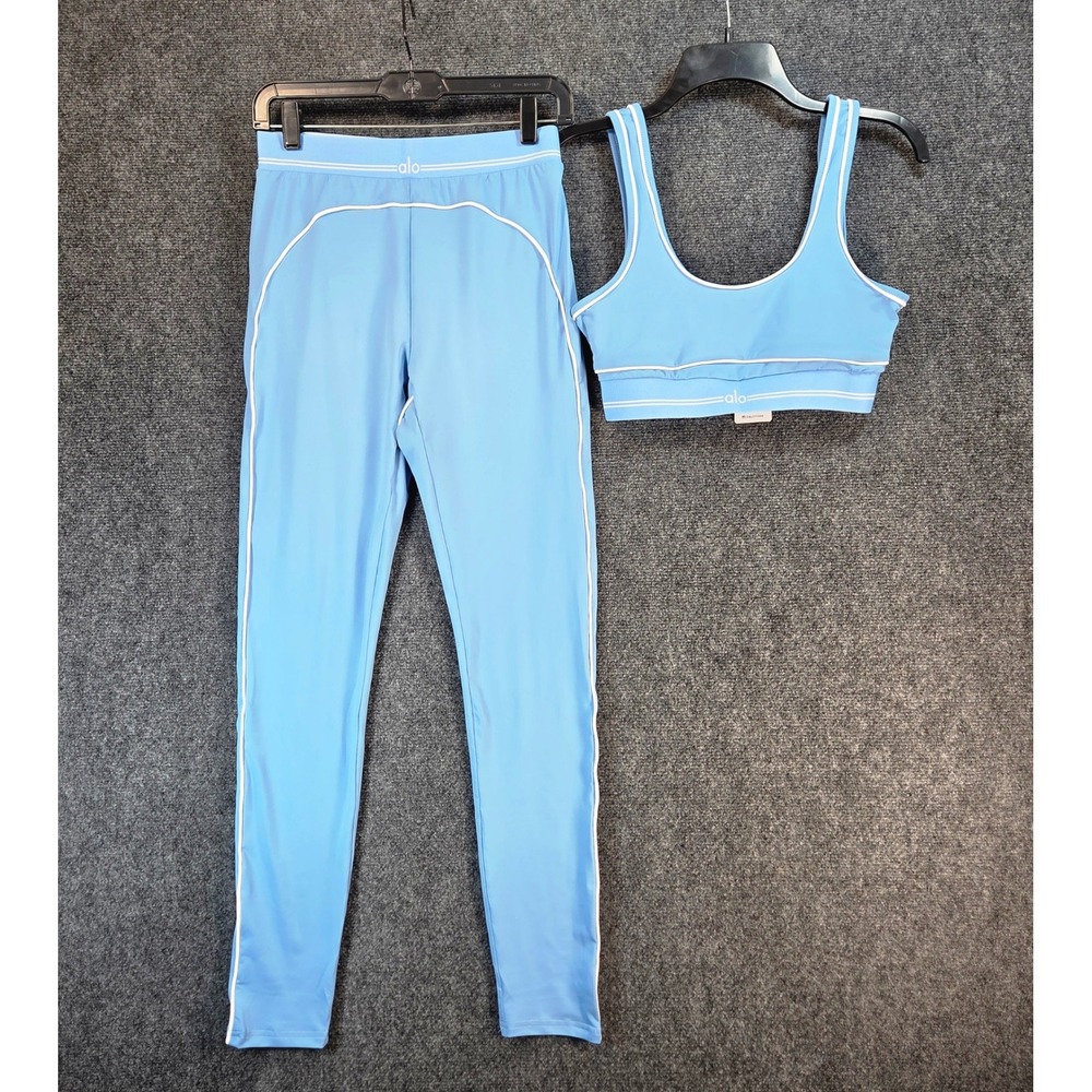 Airbrush Heart‎ Throb Bra & Legging Set Med Athleisure Workout Lounge Activewear